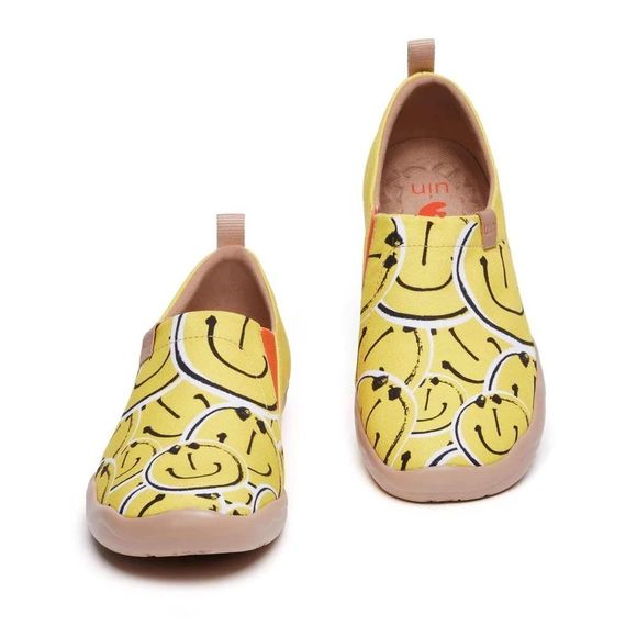 UIN Women's Sneaker Painted Canvas Slip-On Ladies Travel Shoes (Bubbling Smile) - Picture 3 of 7